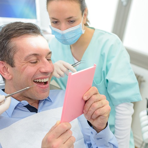 A woman at the dentist 