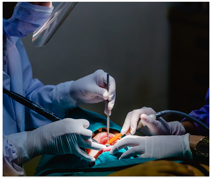 Dental team performing oral surgery in Melbourne