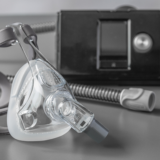 Mask attached to a CPAP machine