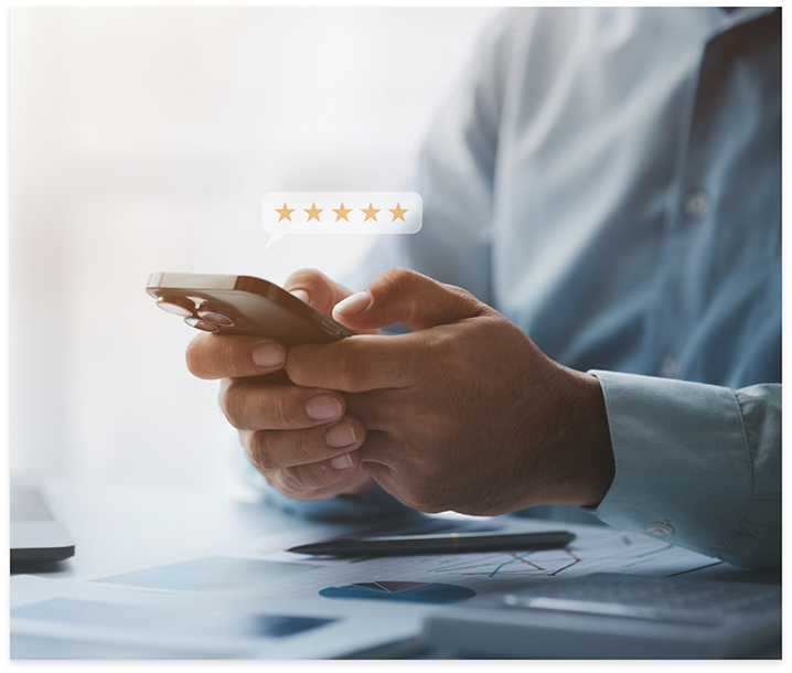 Leaving five-star review on phone